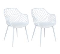 Beliani Set Of 2 Dining Chairs Nashua Ii White, White