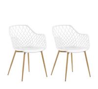 Beliani Set Of 2 Dining Chairs Nashua White