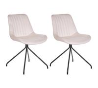Set of 2 Dining Chairs NAVASOTA Velvet Beige