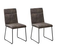 Beliani Set Of 2 Dining Chairs Nevada Dark Grey