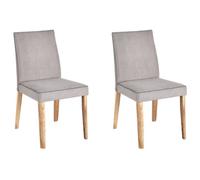 Beliani Set Of 2 Dining Chairs Phola Fabric Grey