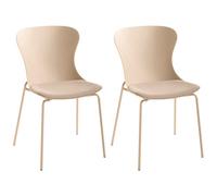 Beliani Set Of 2 Dining Chairs Pitsburg Beige
