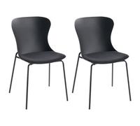 Beliani Set Of 2 Dining Chairs Pitsburg Black