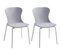 Beliani Set Of 2 Dining Chairs Pitsburg Grey