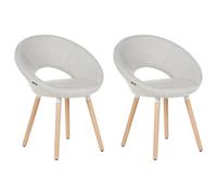 Set of 2 Dining Chairs ROSLYN Fabric Light Grey