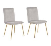 Set of 2 Dining Chairs RUBIO Velvet Grey