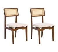 Beliani Set Of 2 Dining Chairs Rubonia Wood Dark Brown
