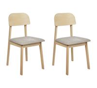 Beliani Set Of 2 Dining Chairs Scandia Wood Taupe