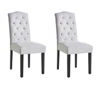 Beliani Set Of 2 Dining Chairs Shirley Fabric Grey