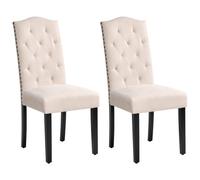 Beliani Set Of 2 Dining Chairs Shirley Fabric Light Beige