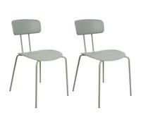 Beliani Set Of 2 Dining Chairs Sibley Light Green