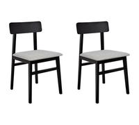Beliani Set Of 2 Dining Chairs Stacy Wood Light Grey