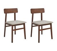 Set of 2 Dining Chairs STACY Wood Taupe