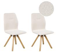 Set of 2 Dining Chairs Swivel ALKALI Boucle Off-White