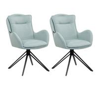 Set of 2 Dining Chairs Swivel AVELAR Mint Green