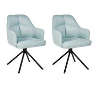 Beliani Set Of 2 Dining Chairs Swivel Mira Mint Green