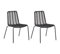 Set of 2 Dining Chairs TAOS Rattan Black