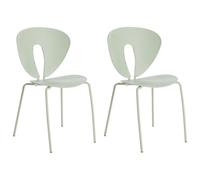 Set of 2 Dining Chairs TRACY Light Green