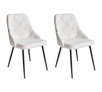 Beliani Set Of 2 Dining Chairs Valerie Faux Leather White