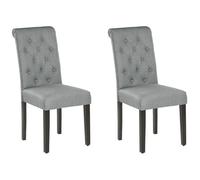 Beliani Set Of 2 Dining Chairs Velva Fabric Grey