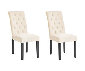 Beliani Set Of 2 Dining Chairs Velva Fabric Light Beige
