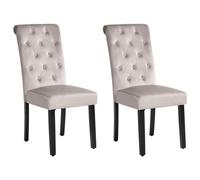 Beliani Set of 2 Dining Chairs VELVA Velvet Grey, Grey