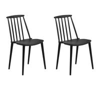 Beliani Set Of 2 Dining Chairs Ventnor Black