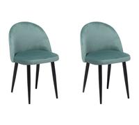 Beliani Set Of 2 Dining Chairs Visalia Velvet Mint Green
