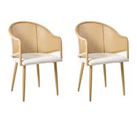 Beliani Set Of 2 Dining Chairs Weimar Metal Light Brown