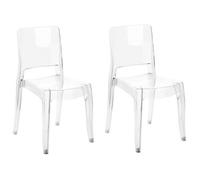 Beliani Set Of 2 Dining Chairs Westbridge Ii Transparent