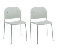 Beliani Set Of 2 Dining Chairs Windust Metal Mint Green
