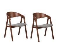 Set of 2 Dining Chairs YUBA Wood Black/ White