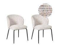 Beliani Set Of 2 Dining Chairs Zana Fabric Multicolour