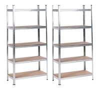 Beliani Set Of 2 Garage Shelves Xitta Metal 75 Cm 30 Cm Silver