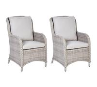 Set of 2 Garden Armchairs CASCAIS PE Rattan Beige