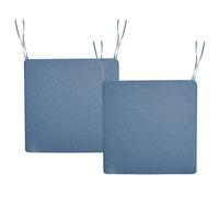 Beliani Set Of 2 Garden Chair Cushions Sassari Premium 46 X 46 Cm Blue