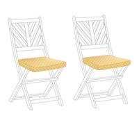 Beliani Set Of 2 Garden Chair Cushions Terni 37 X 34 Cm Yellow