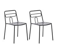 Beliani Set Of 2 Garden Chairs Agerola Metal Black