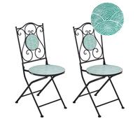 Set of 2 Garden Chairs ANAPO Folding Metal Black