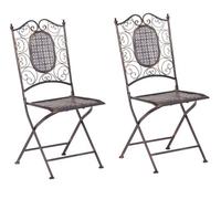 Beliani Set Of 2 Garden Chairs Bormio Folding Metal Black