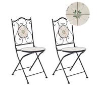 Beliani Set Of 2 Garden Chairs Carona Folding Metal Black