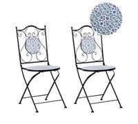 Beliani Set Of 2 Garden Chairs Chapeco Folding Metal Black