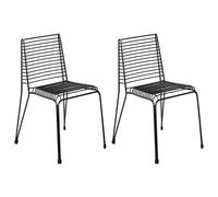 Beliani Set Of 2 Garden Chairs Chieve Metal Black