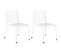 Set of 2 Garden Chairs CHIEVE Metal White