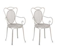 Beliani Set Of 2 Garden Chairs Cilento Metal Grey