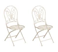 Set of 2 Garden Chairs COGGIA Folding Metal Light Beige