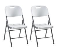 Beliani Set Of 2 Garden Chairs Cugnoli Folding White