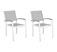 Beliani Set Of 2 Garden Chairs Pereta Metal Grey