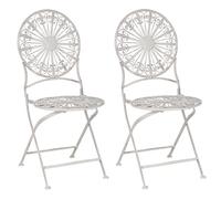 Beliani Set of 2 Garden Chairs SCAFA Metal White, White