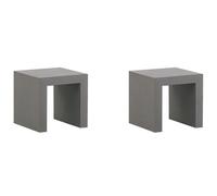 Beliani Set of 2 Garden Chairs TARANTO Concrete Grey